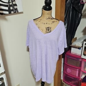 Old Navy Light Purple V-Neck Short Sleeve Top